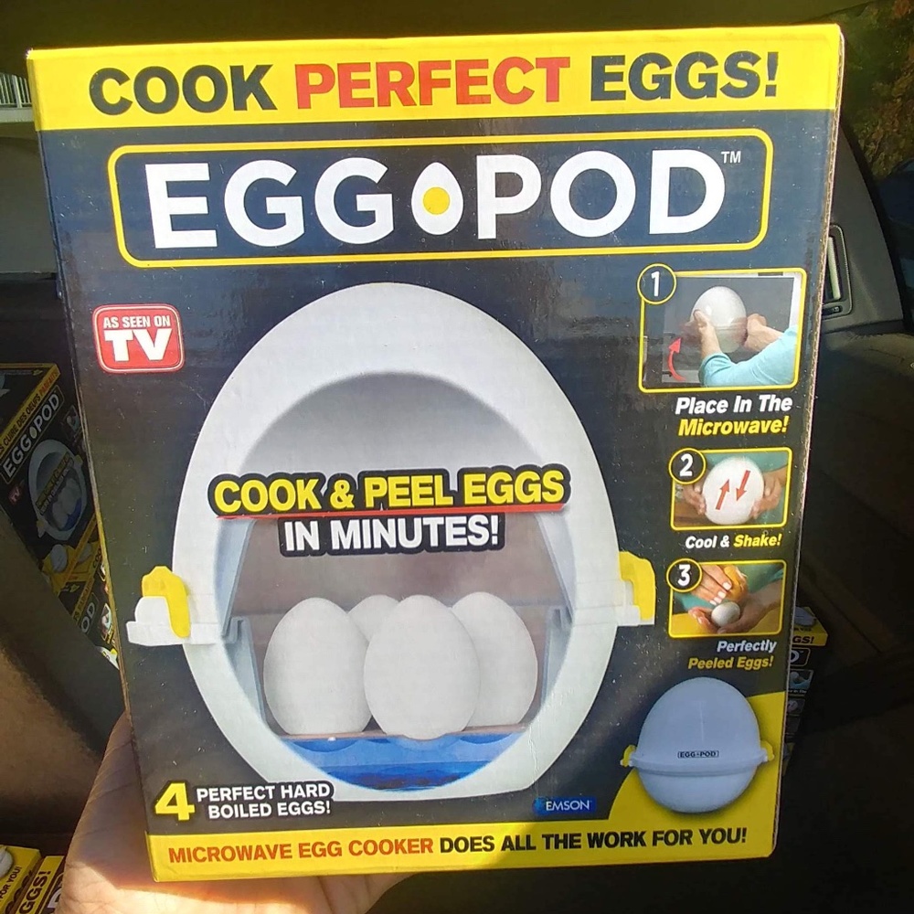 EGGPOD by Emson (AS SEEN ON TV) Egg Cooker Microwave Hardboiled Egg Maker